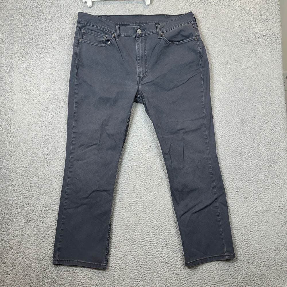 Levis 514 Pants Men 38X29 514 Straight Fit Charcoal Chino Stretch Red Tab Pocket